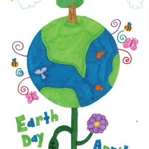 Earth day poster, Amelia Kuntz, Academy Endeavour Elementary School, a world is blooming like a flower